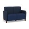 Lesro Siena 2 Seat Tandem Seating No Center Arm, Walnut, RF Blueberry Back, MD Ink Seat, RF Blueberry Panels SN2101 - alternate 1